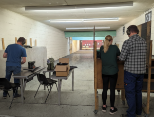 Firearms training session using various sporting firearms