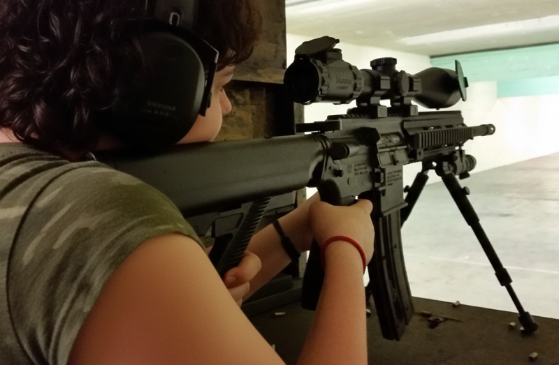 Firearms training session using various sporting firearms