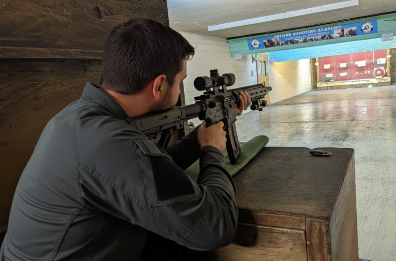 Professional shooting experience at a professional shooting range